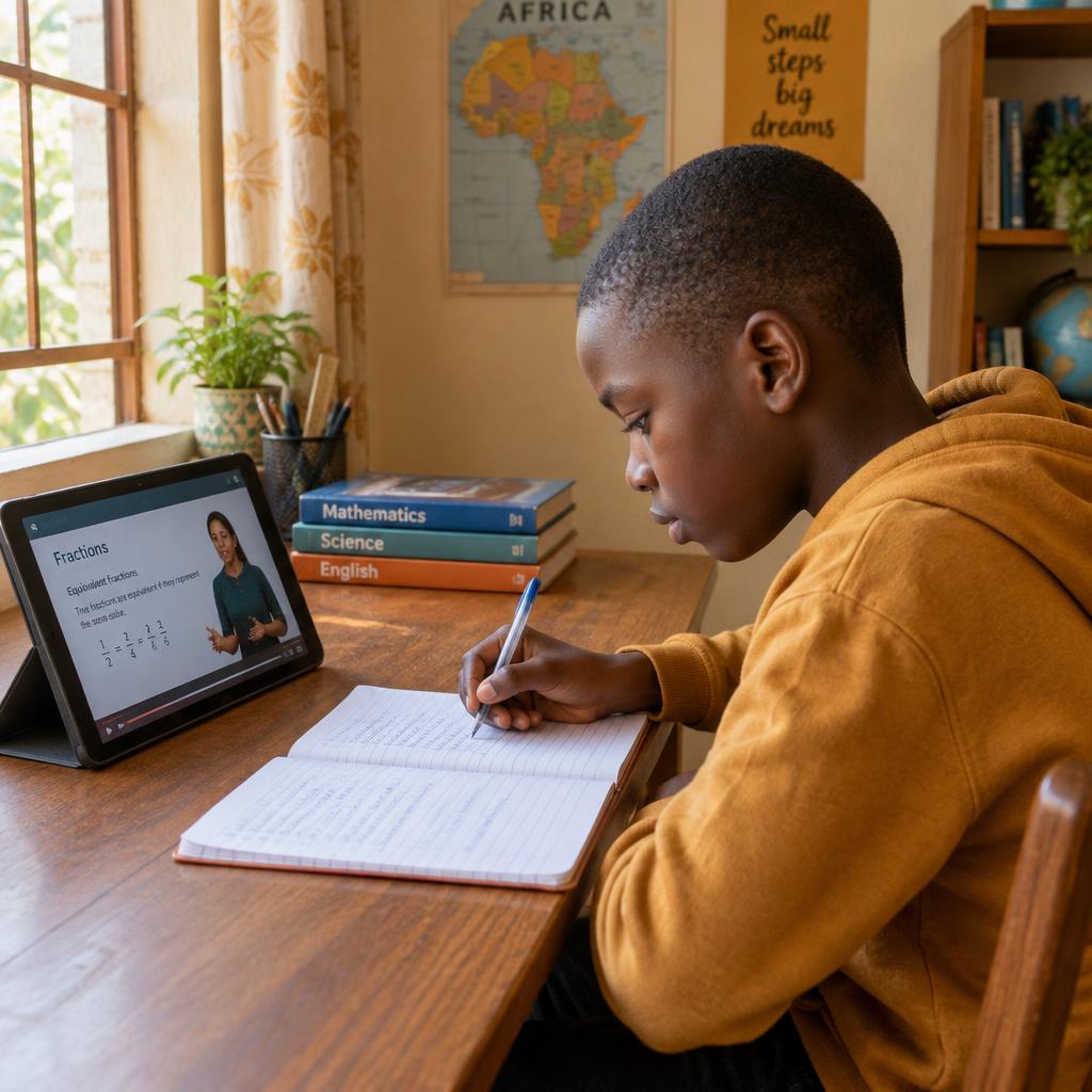 A learner enjoying an online lesson
